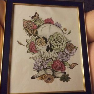 Framed Skull Artwork 8 x 10